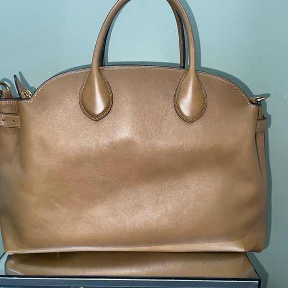 Coach Tan Shoulder Bag with Floral Accents - Picture 2 of 11